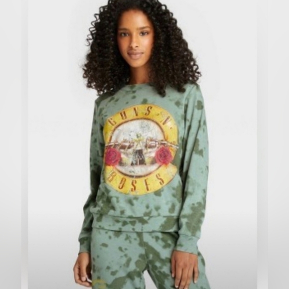 Guns N' Roses 2 Piece Tie Dye Sweatsuit Flare Sweatpants Size XS/M - Picture 2 of 11